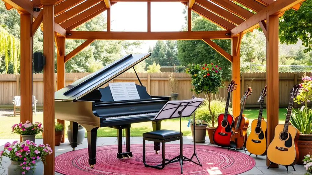 gazebo setup for music lessons