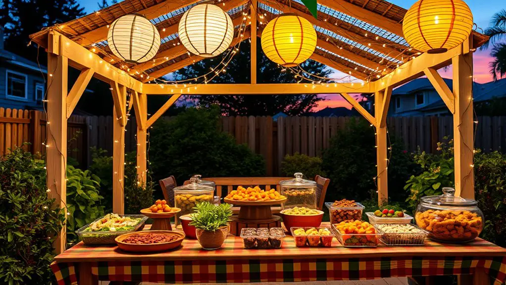 gazebo setup for potluck