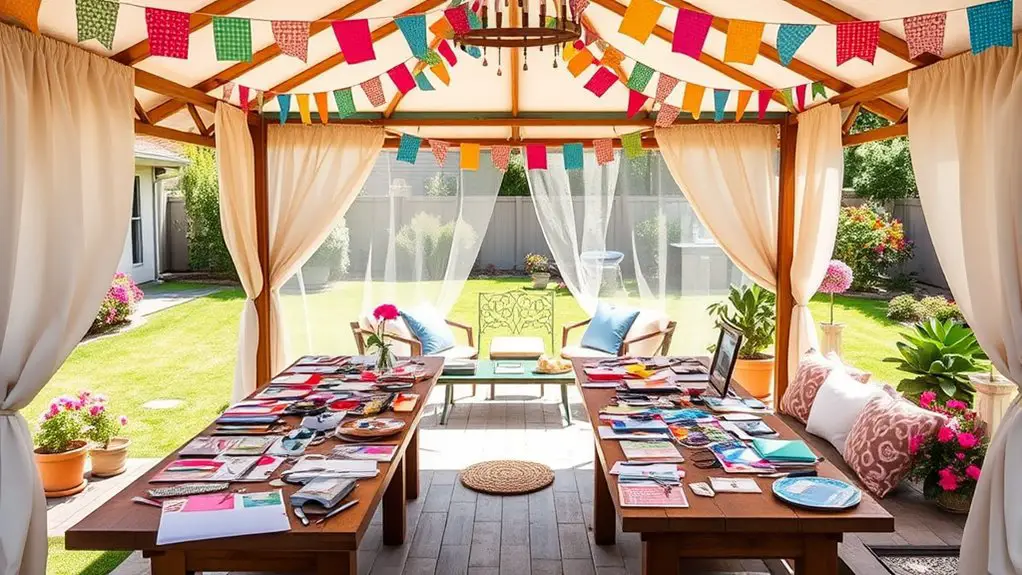 gazebo setup for scrapbooking