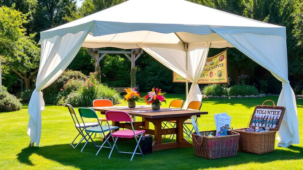 gazebo setup for volunteers