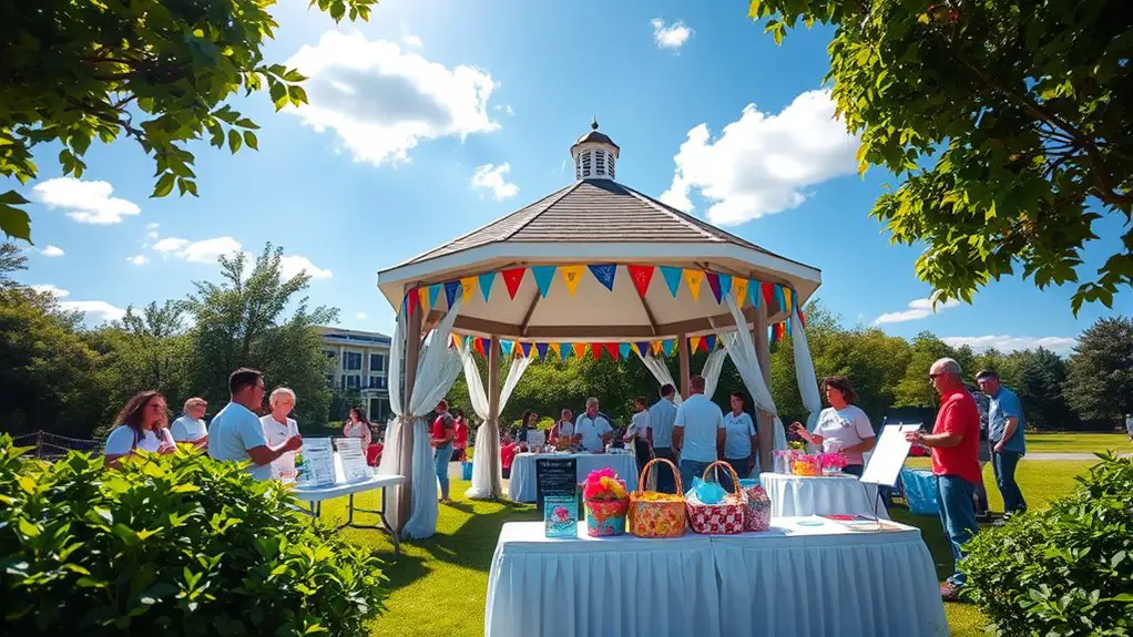 gazebo walkathon registration setup