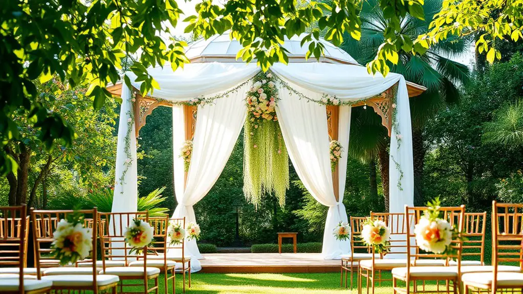 gazebo wedding ceremony setup