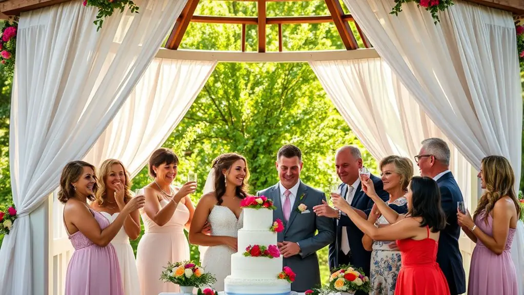 gazebo wedding toast celebration