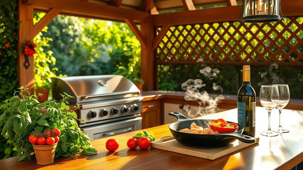 gourmet meals in gazebo