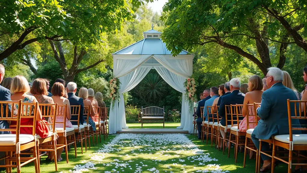 guest seating around gazebo