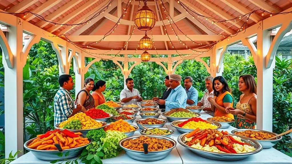 international food festival setup