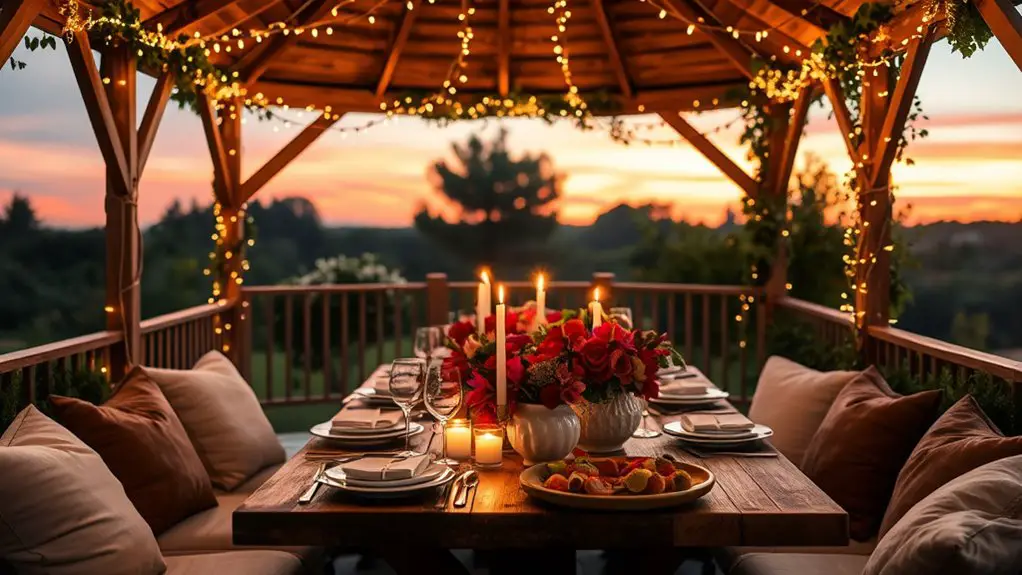 intimate gazebo dinner planning