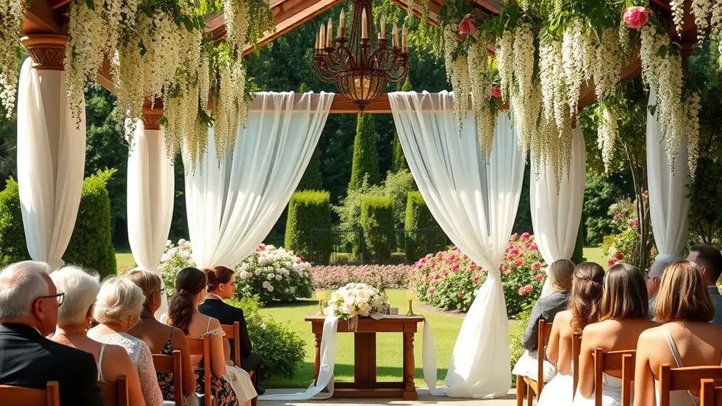 intimate gazebo garden wedding