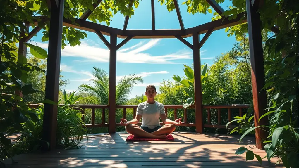 meditation tranquility in gazebo