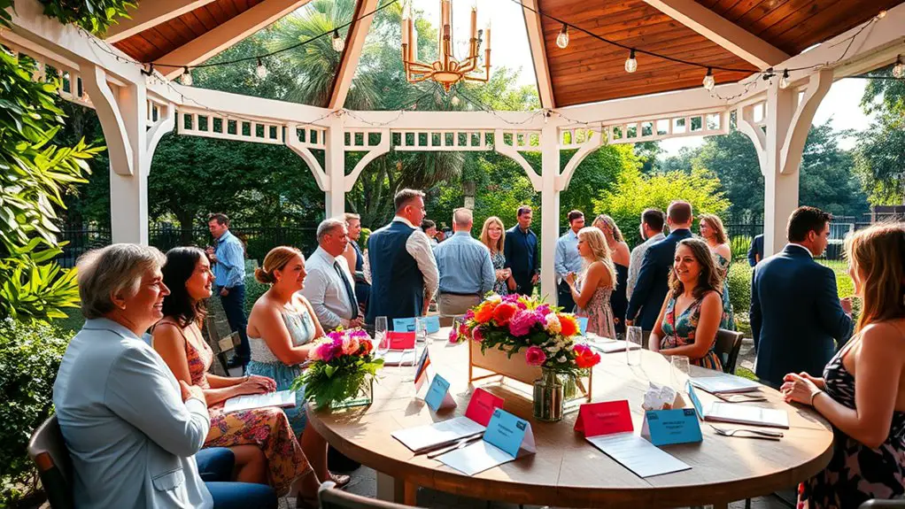 networking event under gazebo