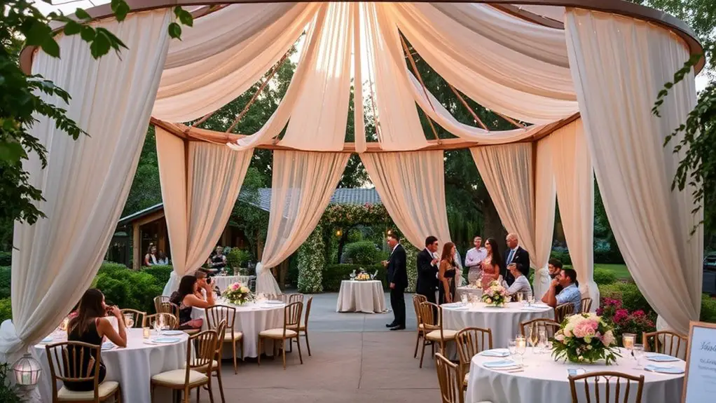 open air gazebo reception setup