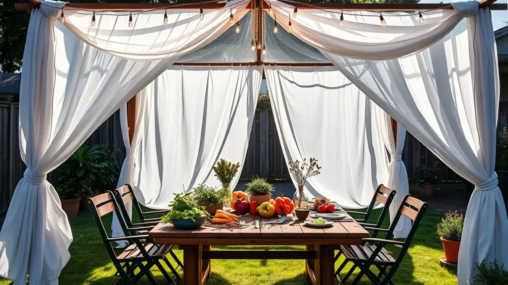 outdoor cooking class setup