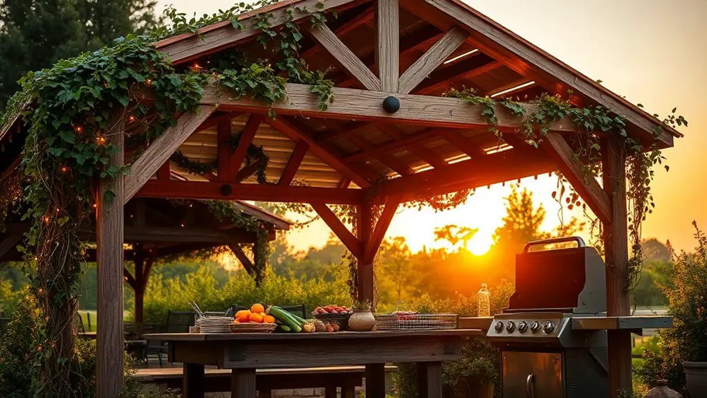 outdoor cooking gazebo designs