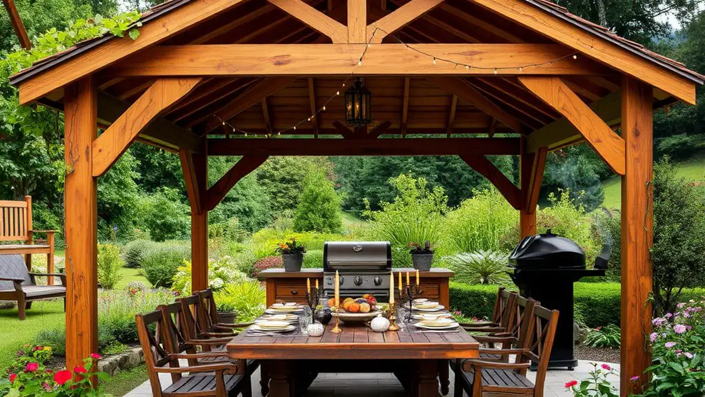 outdoor cooking gazebo designs