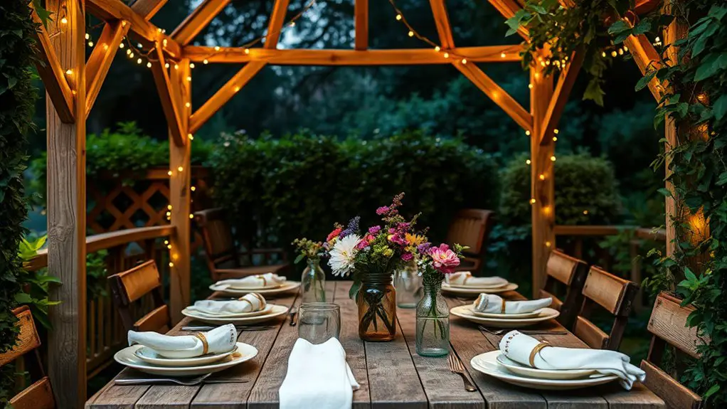outdoor dining table decor