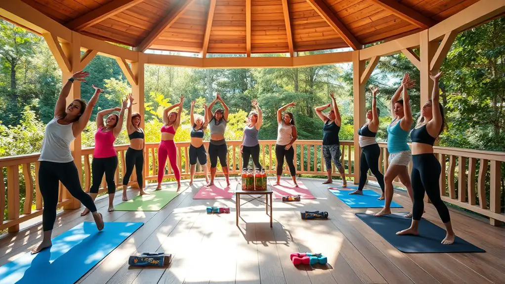 outdoor fitness bootcamp setup