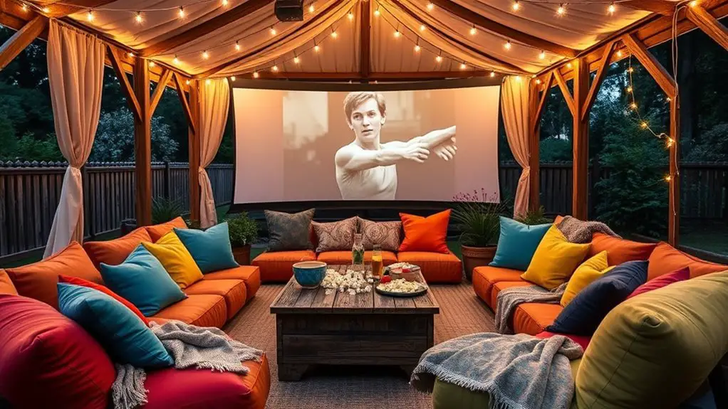 outdoor movie night seating