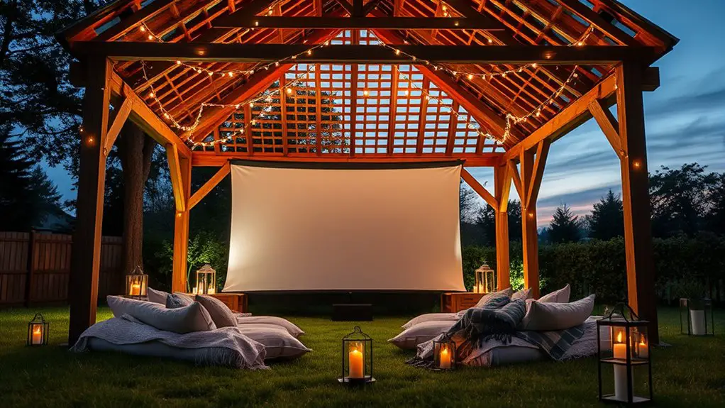 outdoor movie theater setup