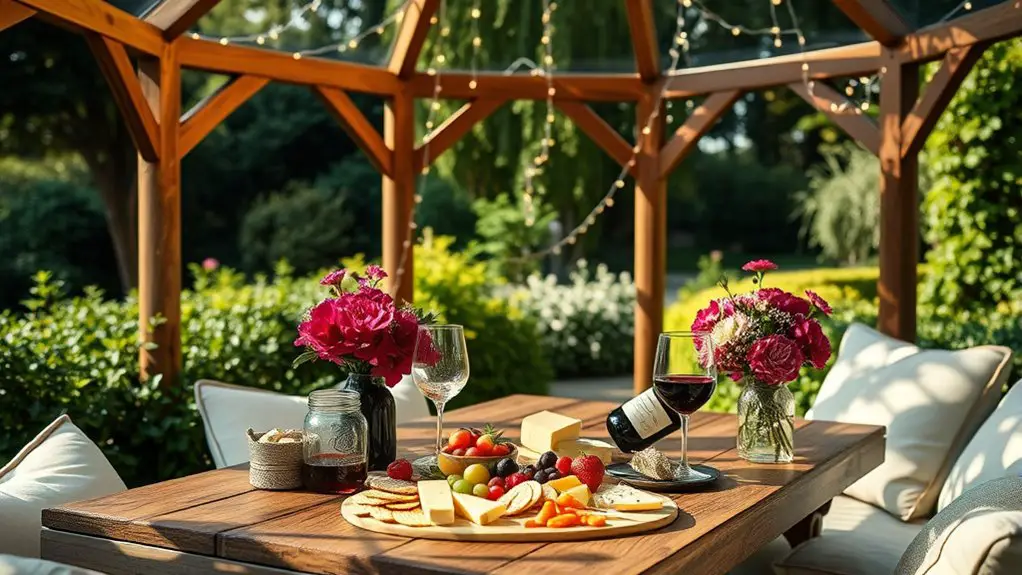 outdoor party under gazebo