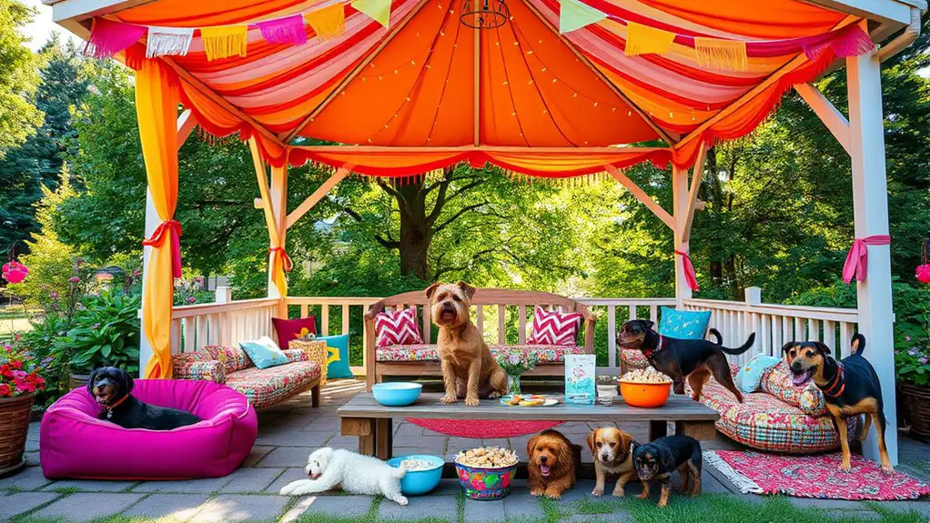 outdoor pet party setup