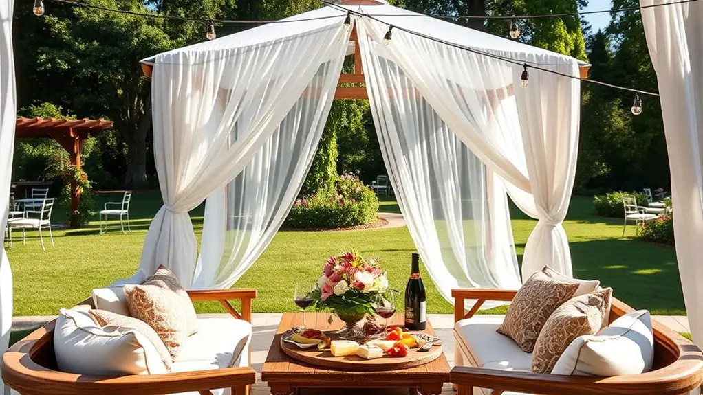 outdoor wine tasting setup