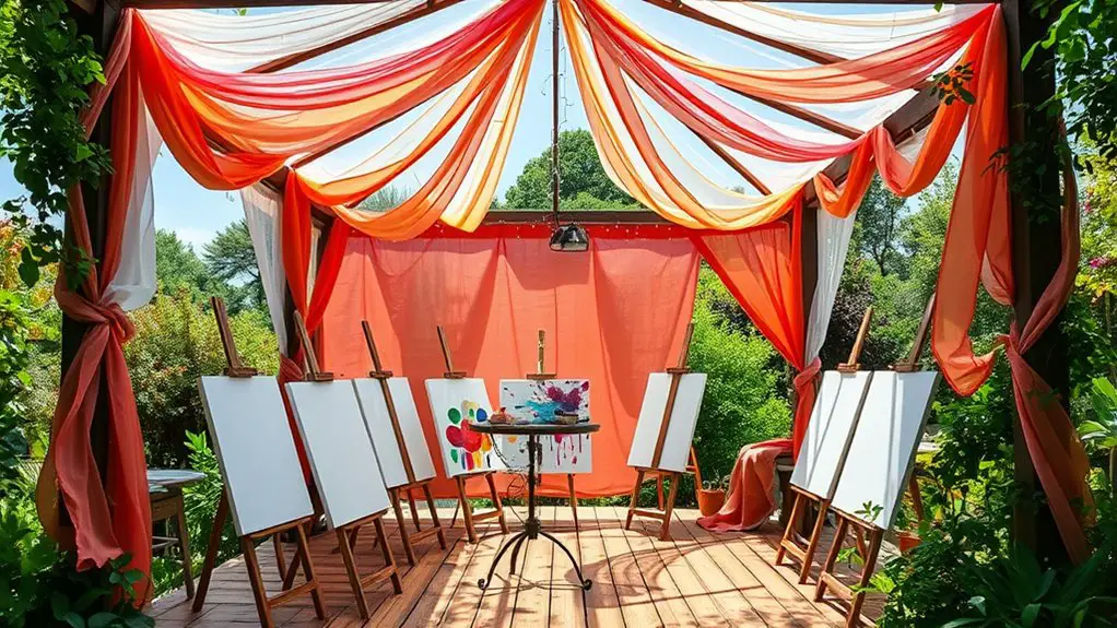 painting event in gazebo