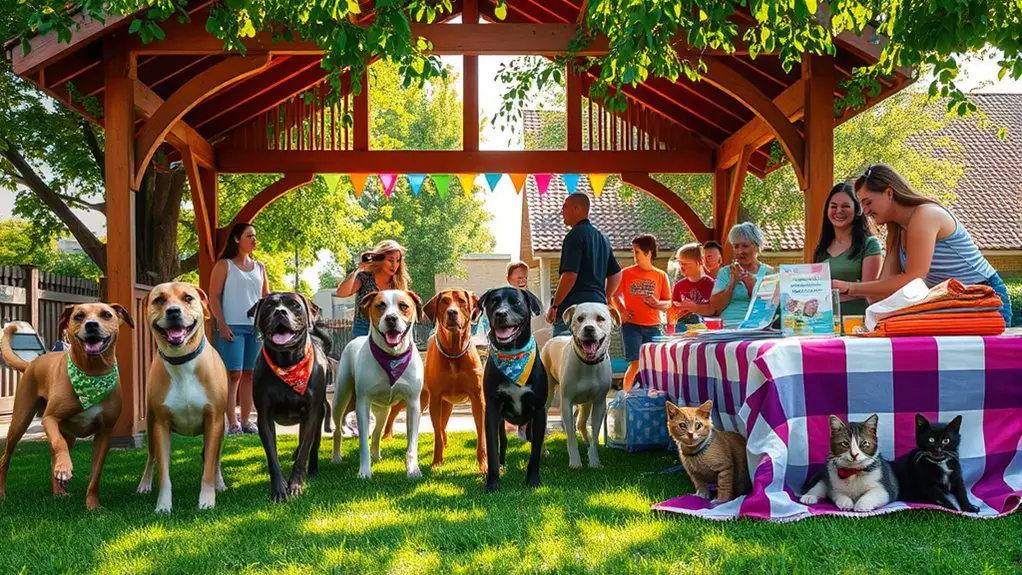 pet adoption under gazebo