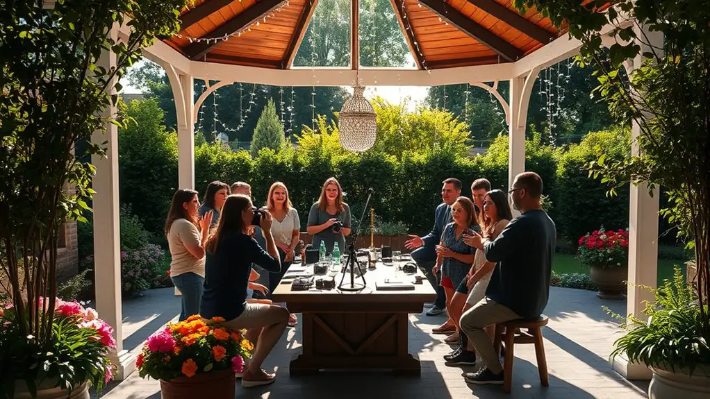 photography workshop under gazebo