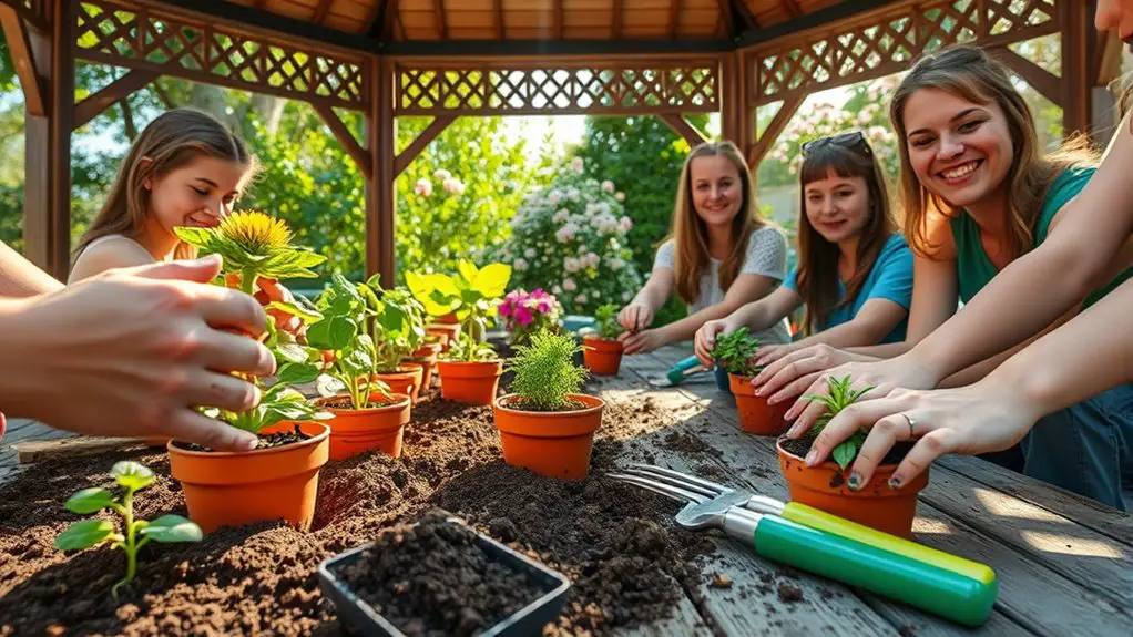 planting workshops in gazebo
