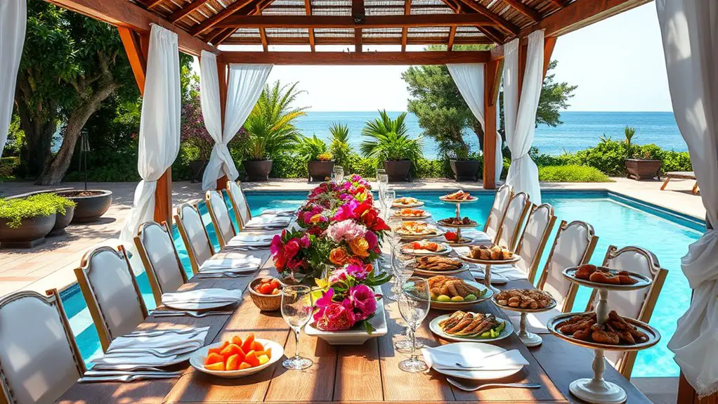 poolside dining menu planning