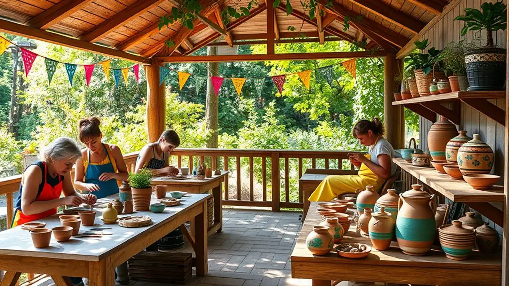 pottery workshop in gazebo