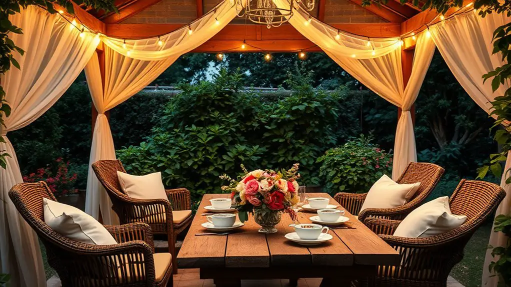 relaxing gazebo garden party