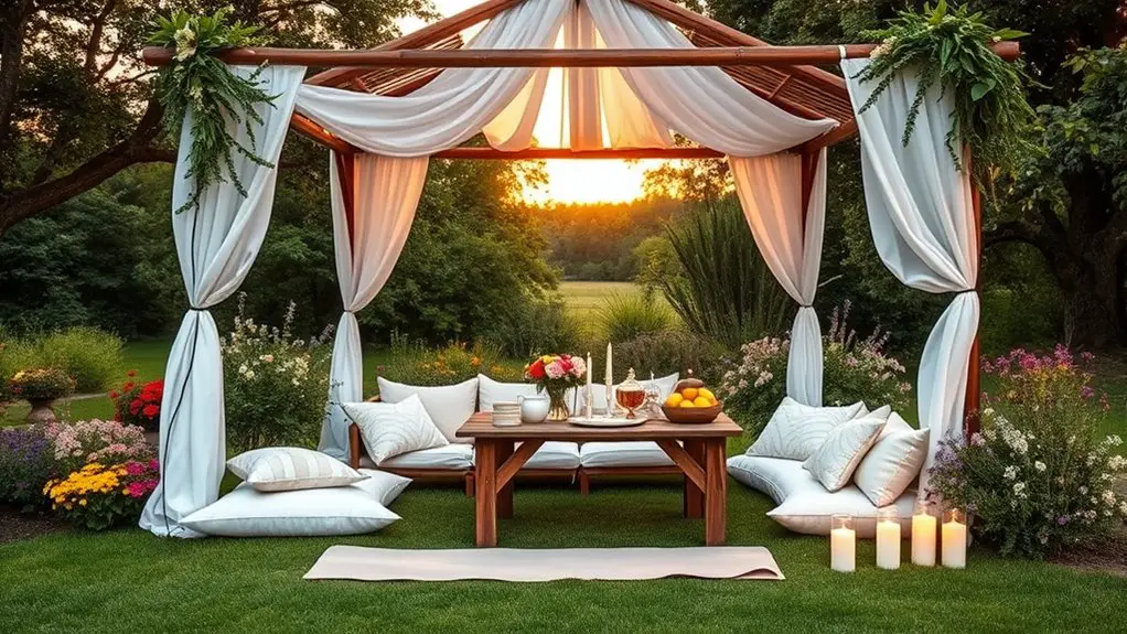 relaxing gazebo wellness retreat