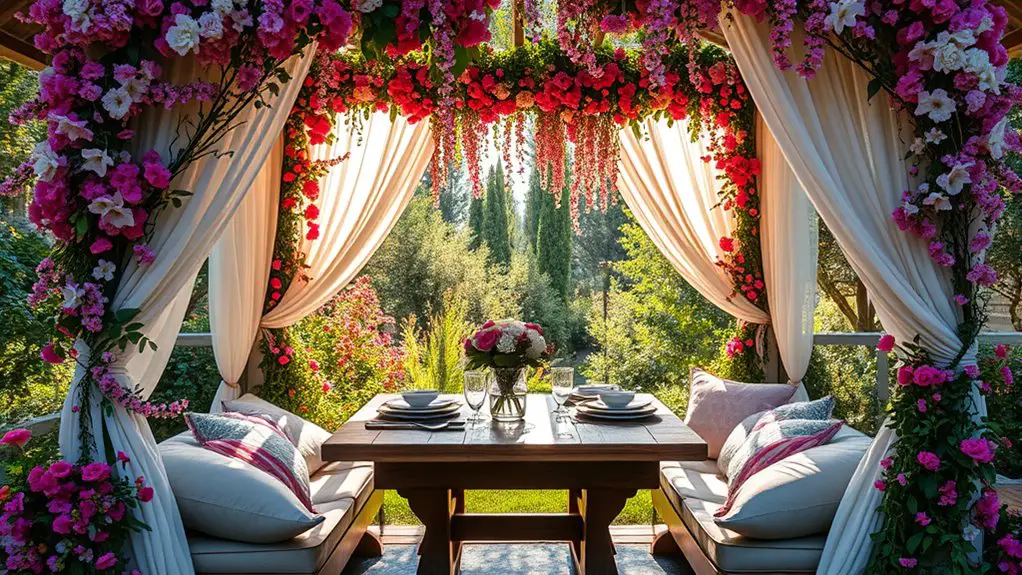 romantic floral gazebo decor