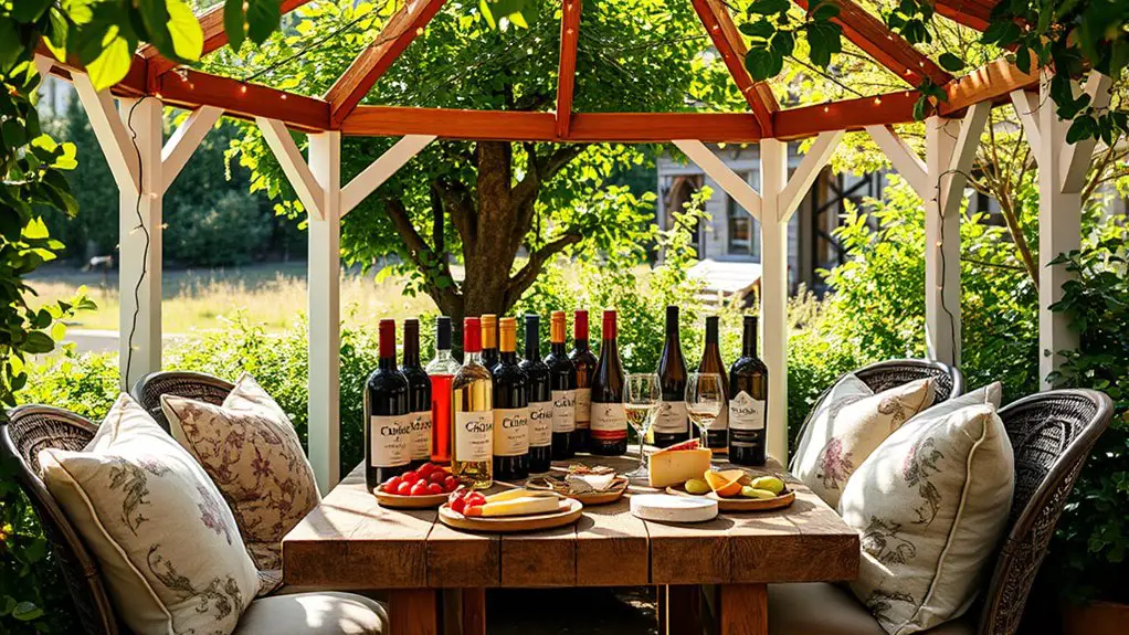 rustic gazebo wine tasting
