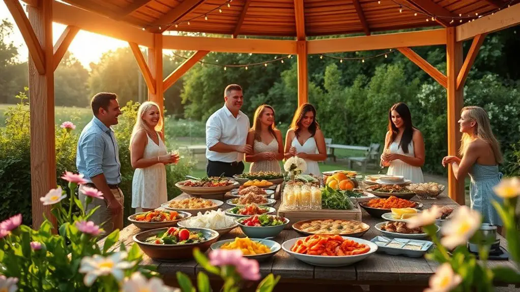 seasonal potluck gazebo gathering