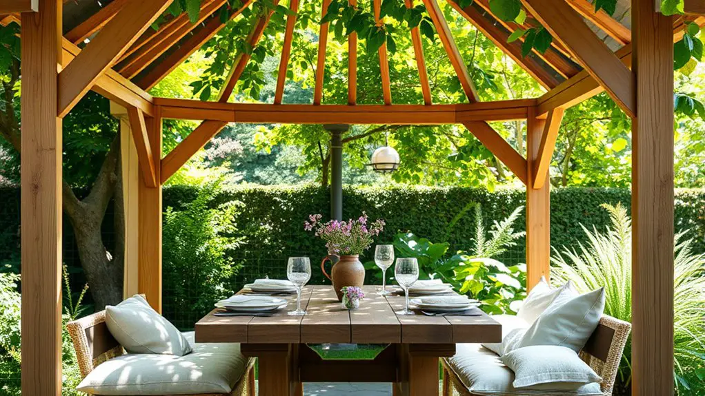 serene outdoor dining spaces