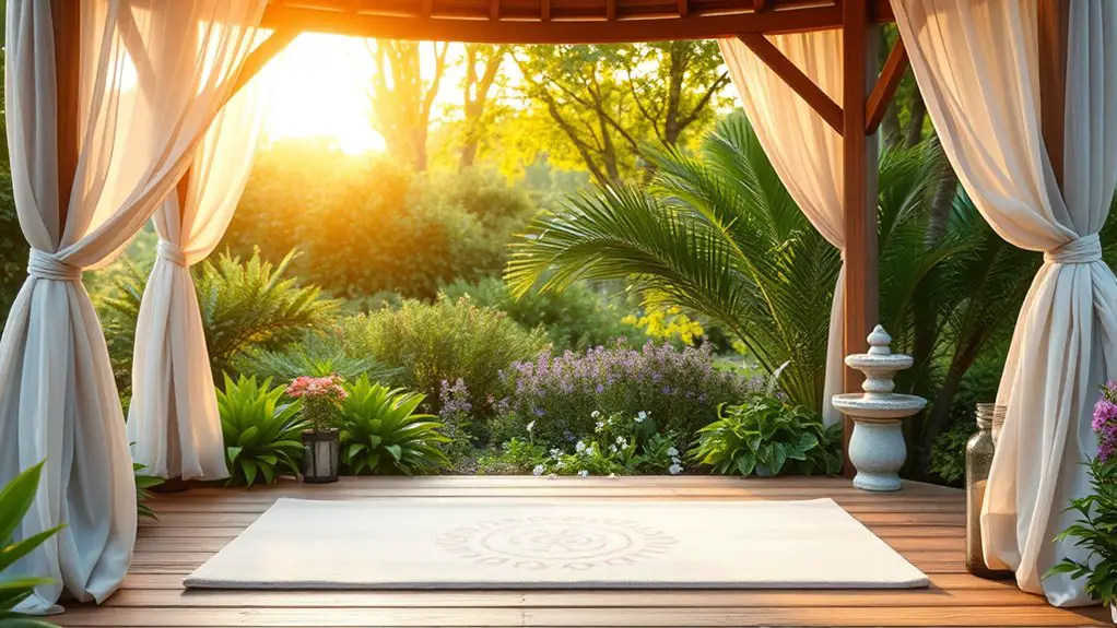 serene yoga gazebo atmosphere