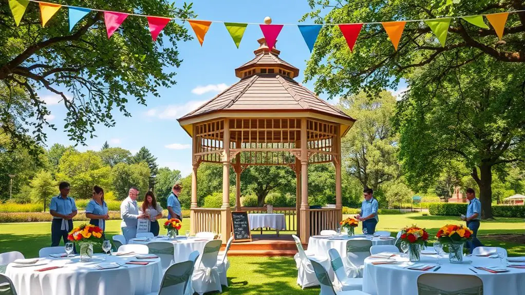 set up gazebo charity event