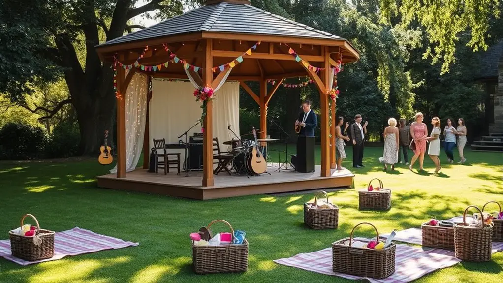 setting up outdoor concert