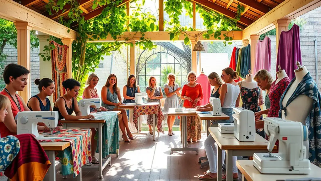 sewing class in gazebo