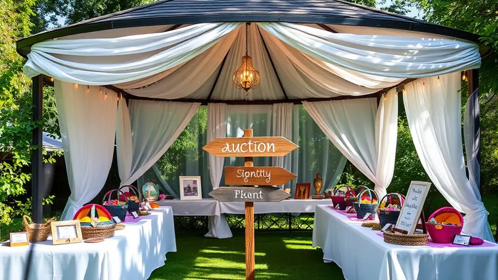 silent auction gazebo setup