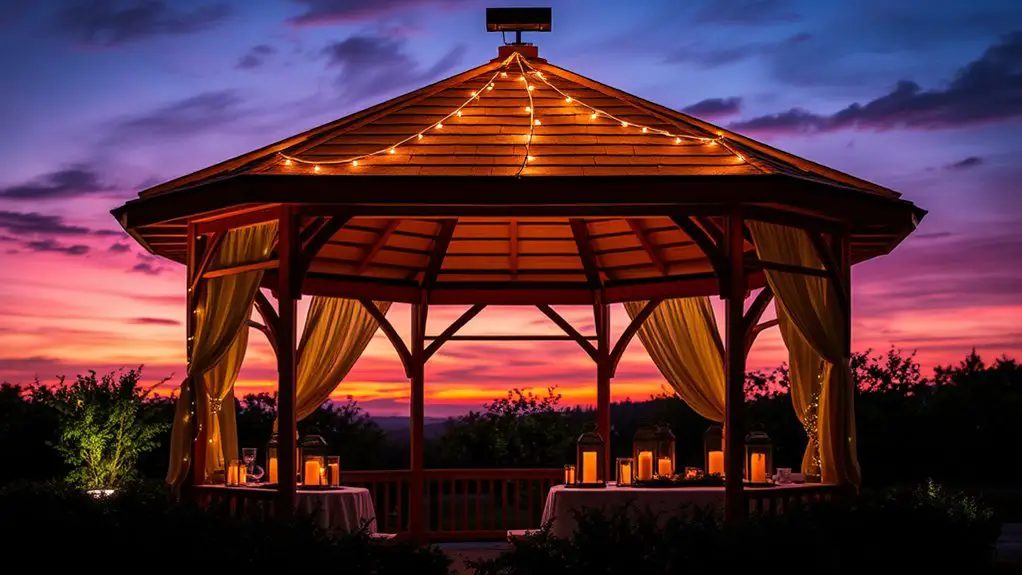 solar lighting for gazebo events