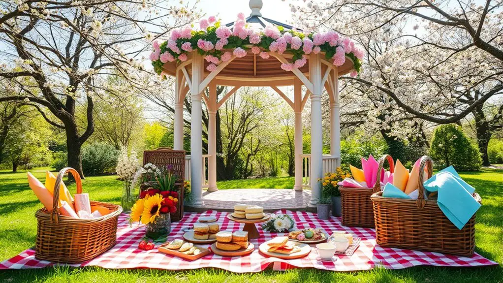 spring picnic gazebo centerpiece