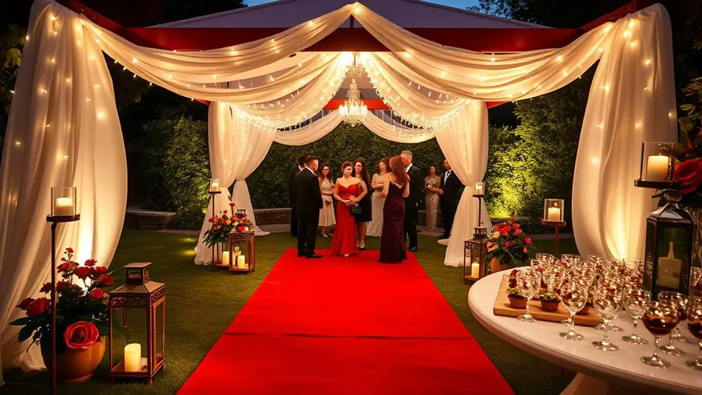 stylish gazebo red carpet