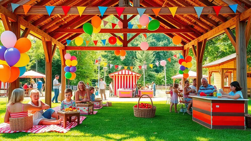 summer carnival gazebo setup