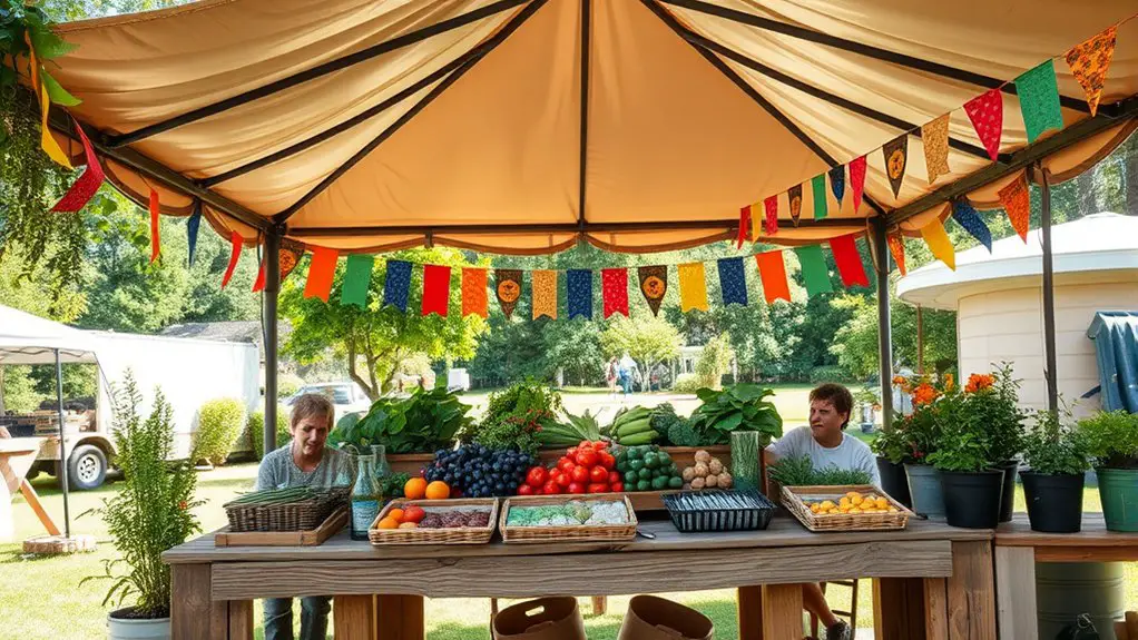 sustainable market gazebo setup