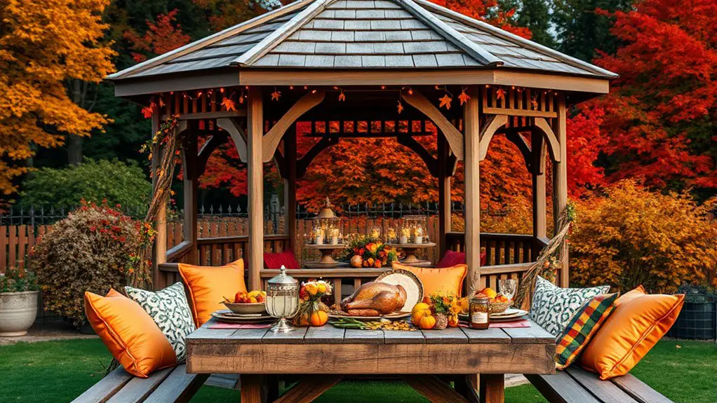 thanksgiving celebration in gazebo