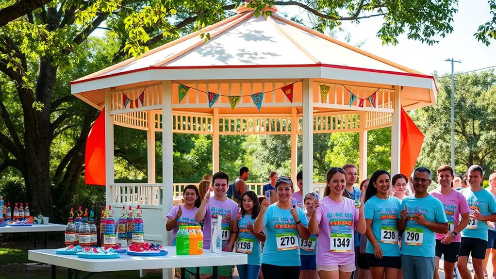 themed walkathon under gazebo