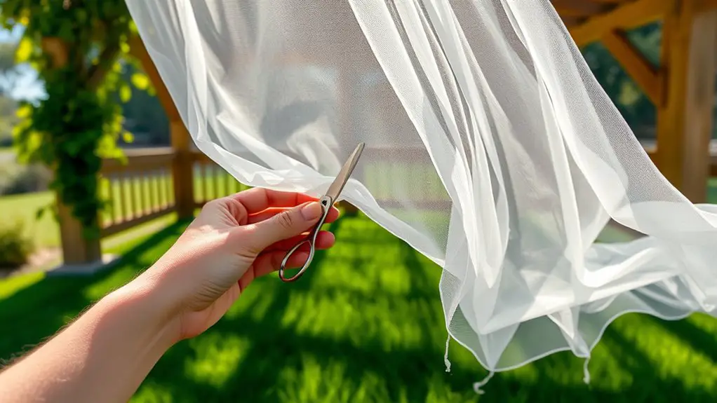 trimming netting to dimensions